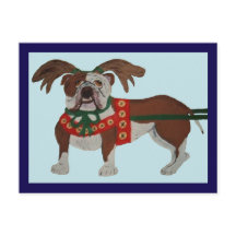 Bulldog Santa's Reindeer