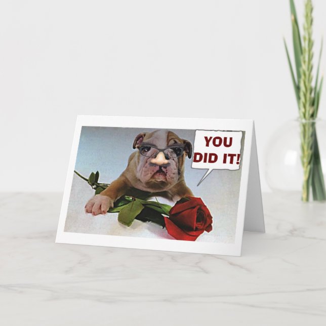 BULLDOG SAYS "WAY TO GO" AND "CONGRATULATIONS" CARD (Front)
