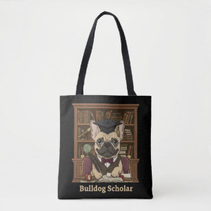 Bulldog Scholar   Cute French Bulldog Professor  Tote Bag
