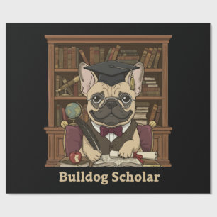 Bulldog Scholar Cute French Bulldog Professor Wrapping Paper
