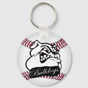 Bulldog School Team Mascot Baseball Key Ring