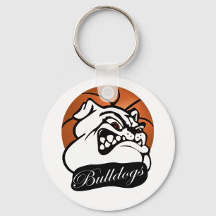 Bulldog School Team Mascot Basketball Key Ring
