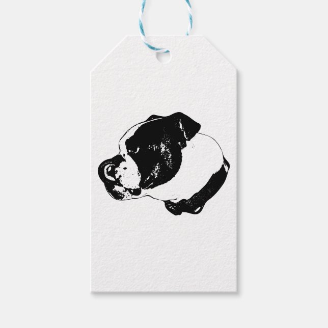 Bulldog Side-Lick Gift Tag (Front)
