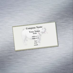 Bulldog Side View Magnetic Business Card