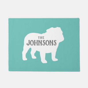Bulldog Silhouette Custom Dog Lover's Doormat