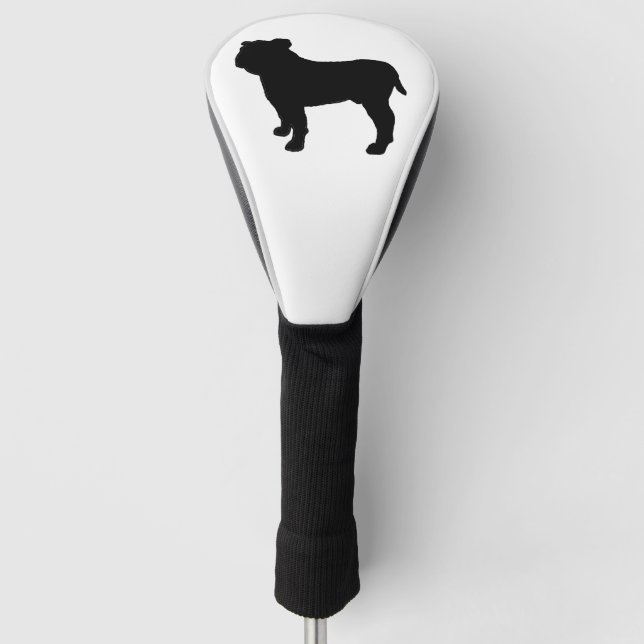 Bulldog Silhouette Golf Head Cover (Front)