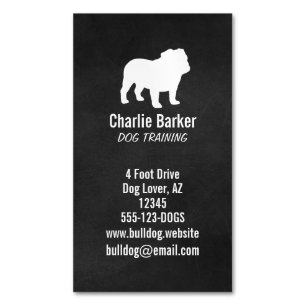 Bulldog Silhouette Magnetic Business Card
