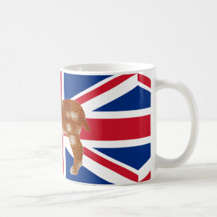 bulldog silhouette on flag fallow coffee mug