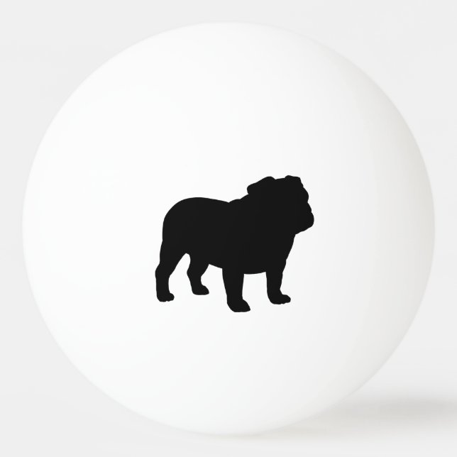 Bulldog Silhouette Ping Pong Ball (Front)