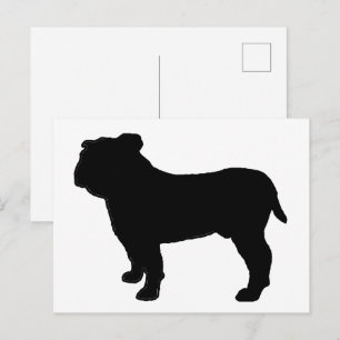Bulldog Silhouette Postcard