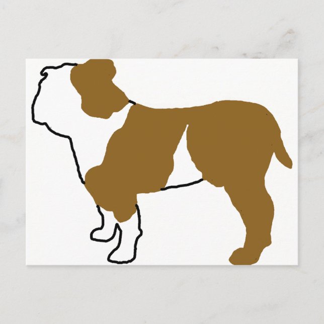 bulldog silhouette postcard (Front)