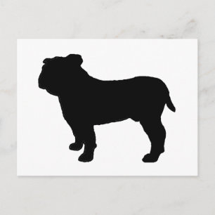 bulldog silhouette postcard