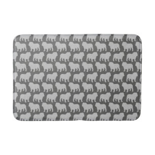 Bulldog Silhouettes Pattern Bath Mat