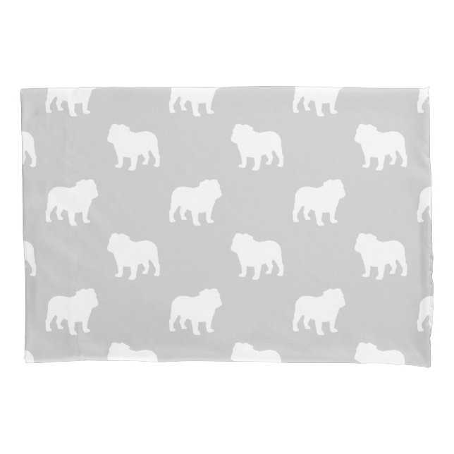 Bulldog Silhouettes Pattern Pillowcase (Front)