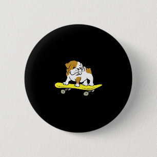 Bulldog Skateboarding Dog Skater Bulldog 6 Cm Round Badge