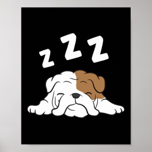 Bulldog Sleeping Bulldog Pajama Fun Bulldog  Poster
