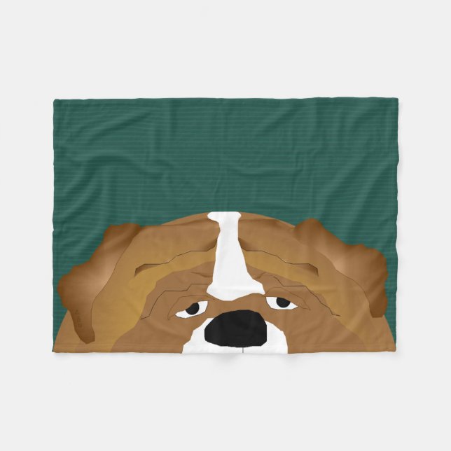 Bulldog Small Fleece Blanket (Front (Horizontal))