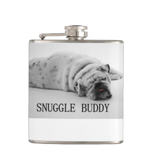 bulldog snuggle buddy hip flask