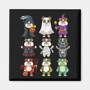Bulldog Spooky Boo-Jee Horror Pumpkin Bulldog Magnet