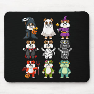 Bulldog Spooky Boo-Jee Horror Pumpkin Bulldog Mouse Mat