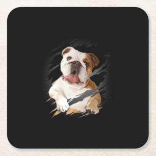 Bulldog Square Paper Coaster