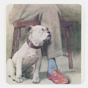 Bulldog Square Sticker