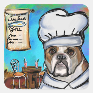 Bulldog             square sticker