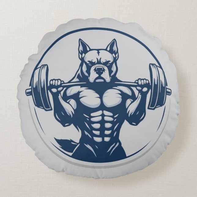 Bulldog Strength Round Cushion (Front)