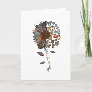 Bulldog Sunflower You Are My World Dog Themed Lady Card