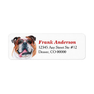 Bulldog Sunglasses Return Address Label