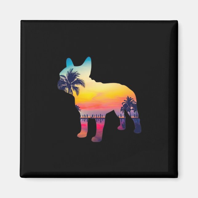 Bulldog Sunset Design  Magnet (Front)