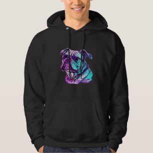 Bulldog Synthwave 80s Retrowave Aesthetic Hoodie