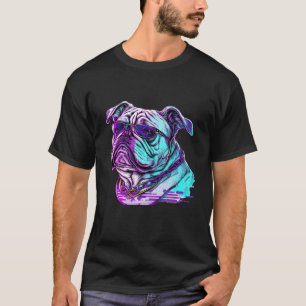Bulldog Synthwave 80s Retrowave Aesthetic T-Shirt