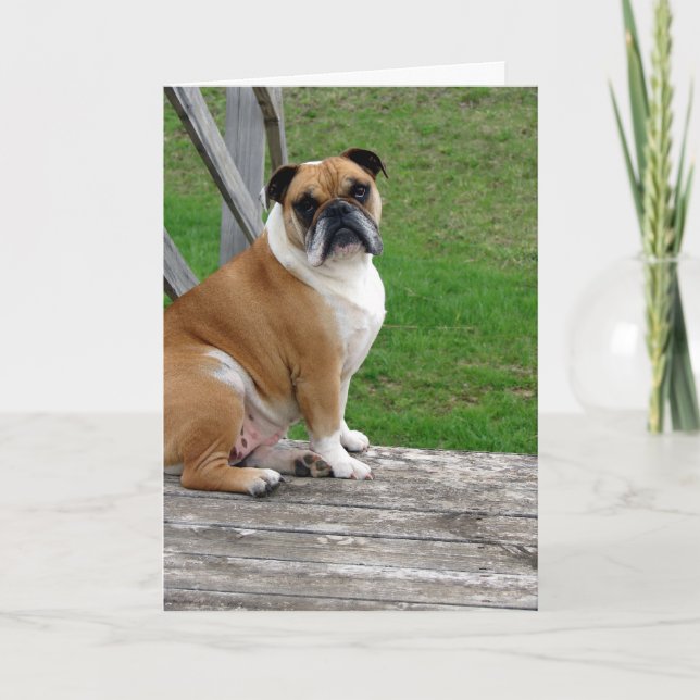 Bulldog, Thinking About You Card (Front)