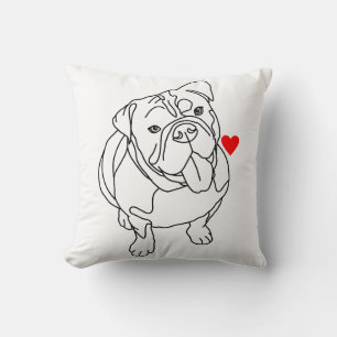 Bulldog Throw Pillow, English Bulldog Throw Pillow