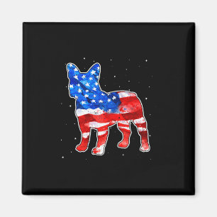 Bulldog Tie Dye American Flag Patriotic 4th Of Jul Magnet