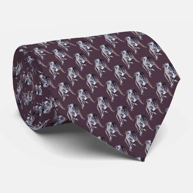 Bulldog Ties English Bulldog Neckties Customise (Rolled)