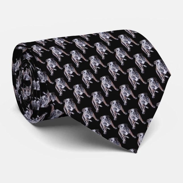 Bulldog Ties English Bulldog Neckties Customise (Rolled)