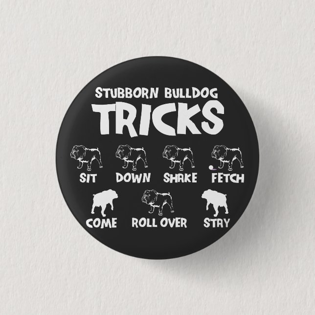 Bulldog Tricks 3 Cm Round Badge (Front)