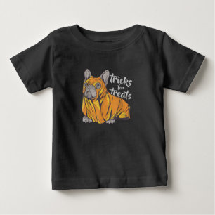 Bulldog Tricks For Treats Cute Halloween Bulldogs Baby T-Shirt