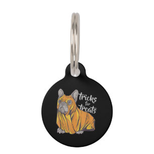 Bulldog Tricks For Treats Cute Halloween Bulldogs Pet Tag