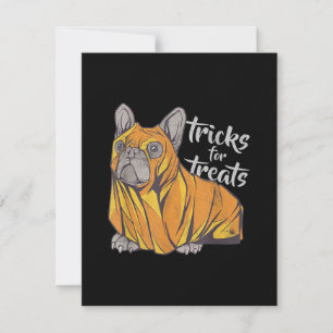 Bulldog Tricks For Treats Cute Halloween Bulldogs Thank You Card