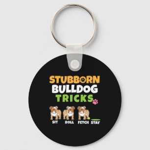 Bulldog Tricks I Dog Lover I Fun English Bulldog Key Ring