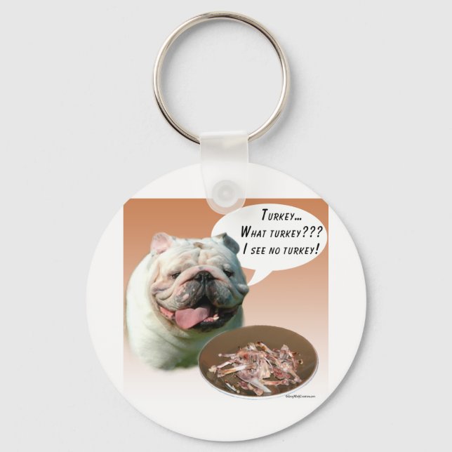 Bulldog Turkey Key Ring (Front)
