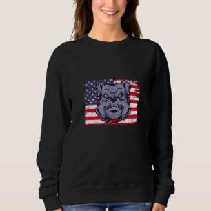 Bulldog USA American Flag Dog Owner Patriotic 4th  Sweatshirt