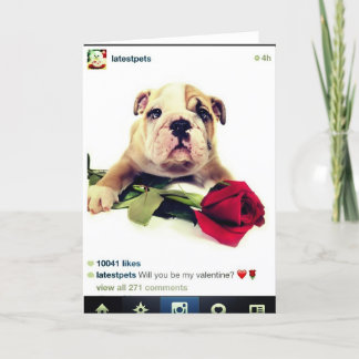Bulldog Valentine Card