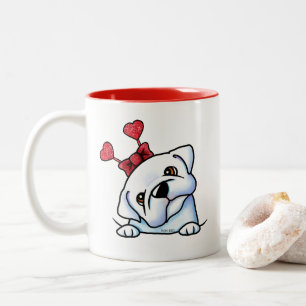 Bulldog Valentine Two-Tone Coffee Mug