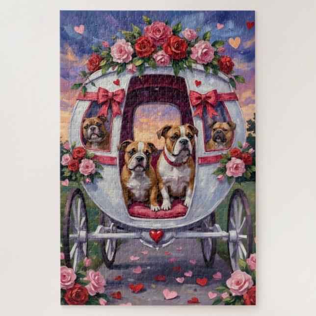 Bulldog Valentine's Day Jigsaw Puzzle (Vertical)