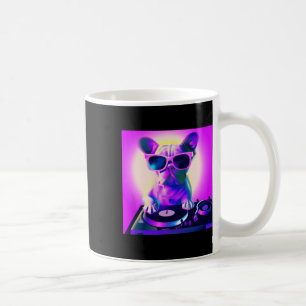 Bulldog Vaporwave Dj Dog Aesthetic Women Girls  Coffee Mug