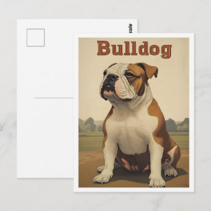 Bulldog Vintage Art Postcard